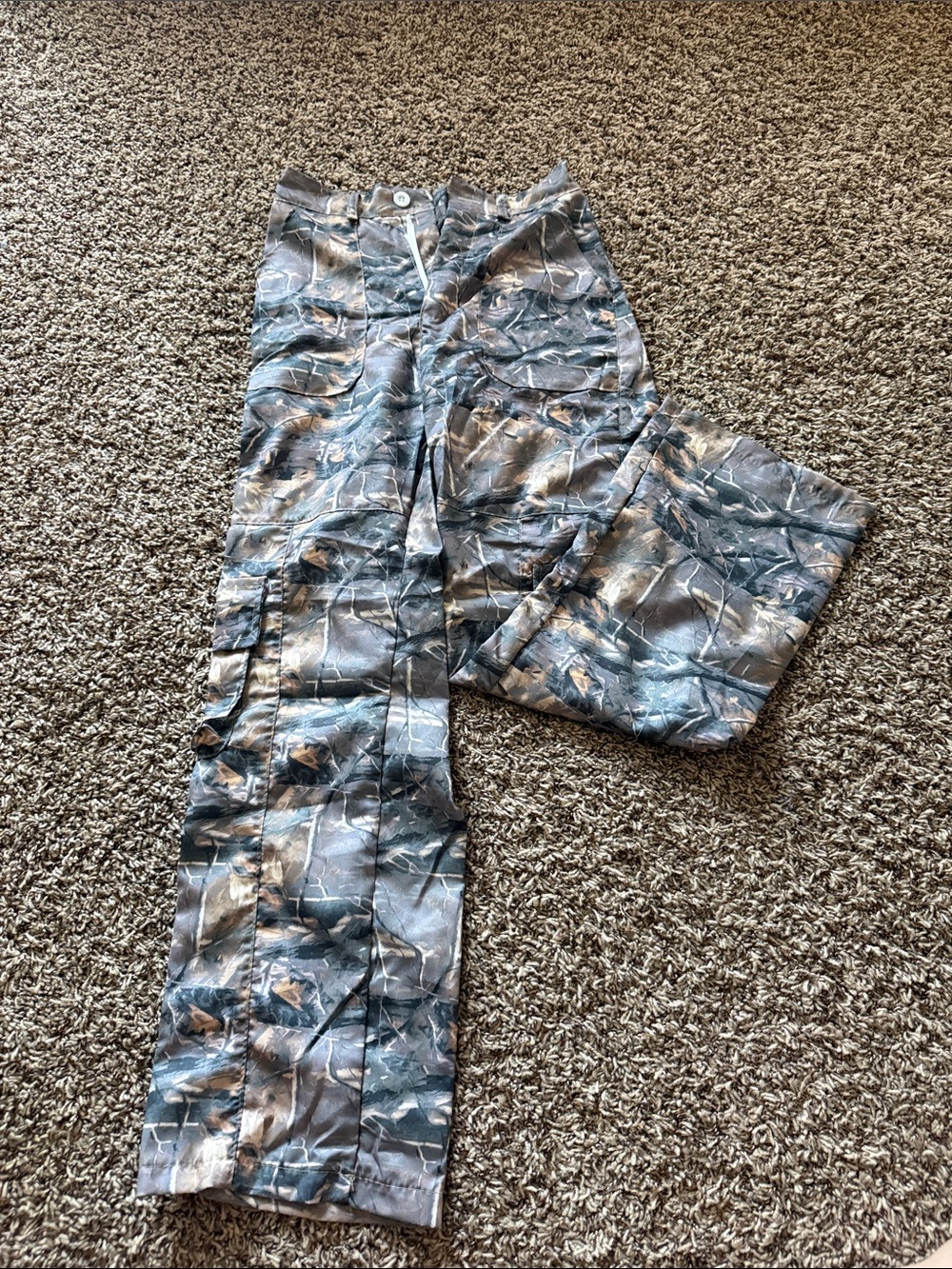 Camo Cargo Pants in Blue-Grey Tones